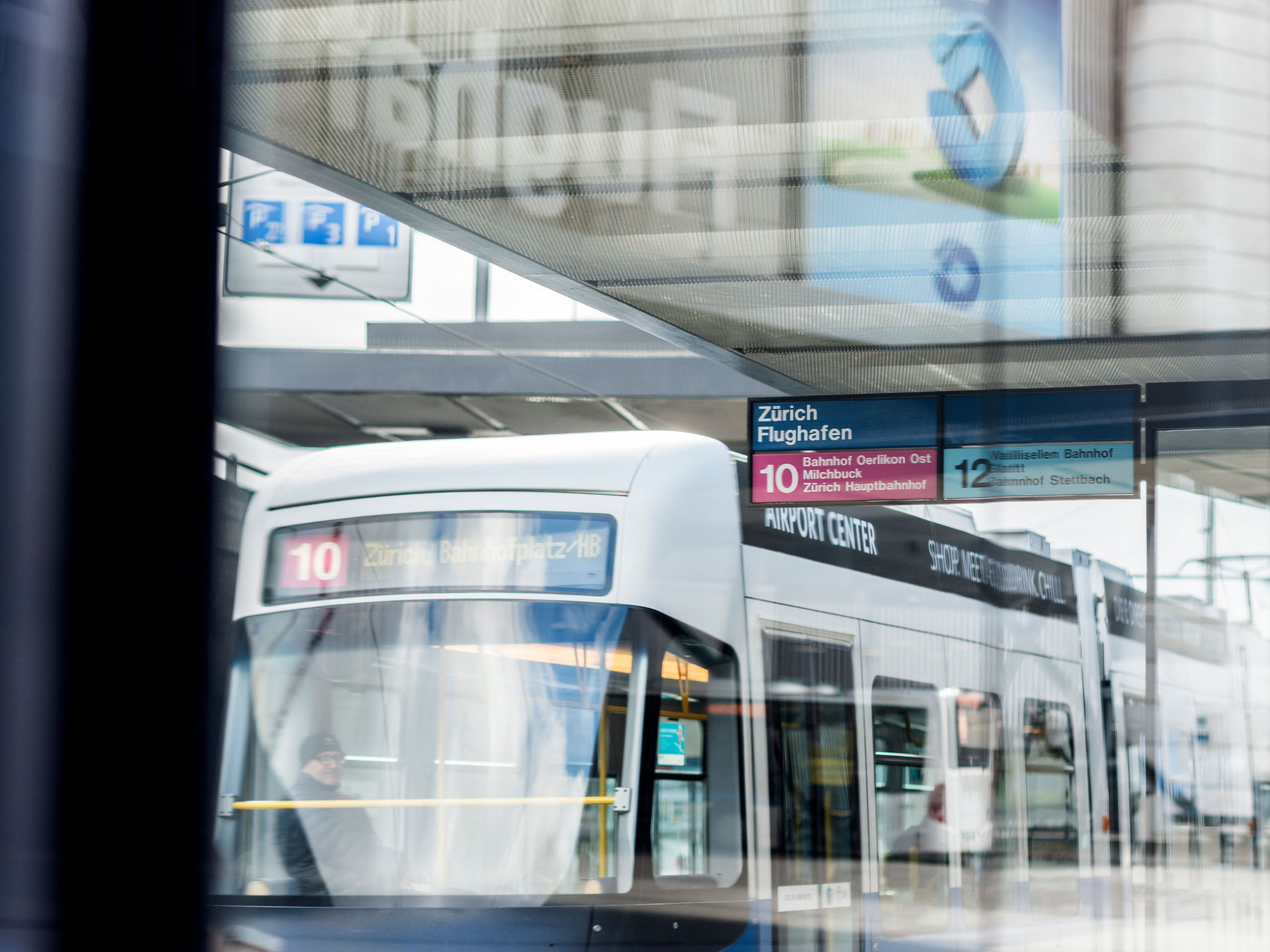 Glattalbahn tram serves airport