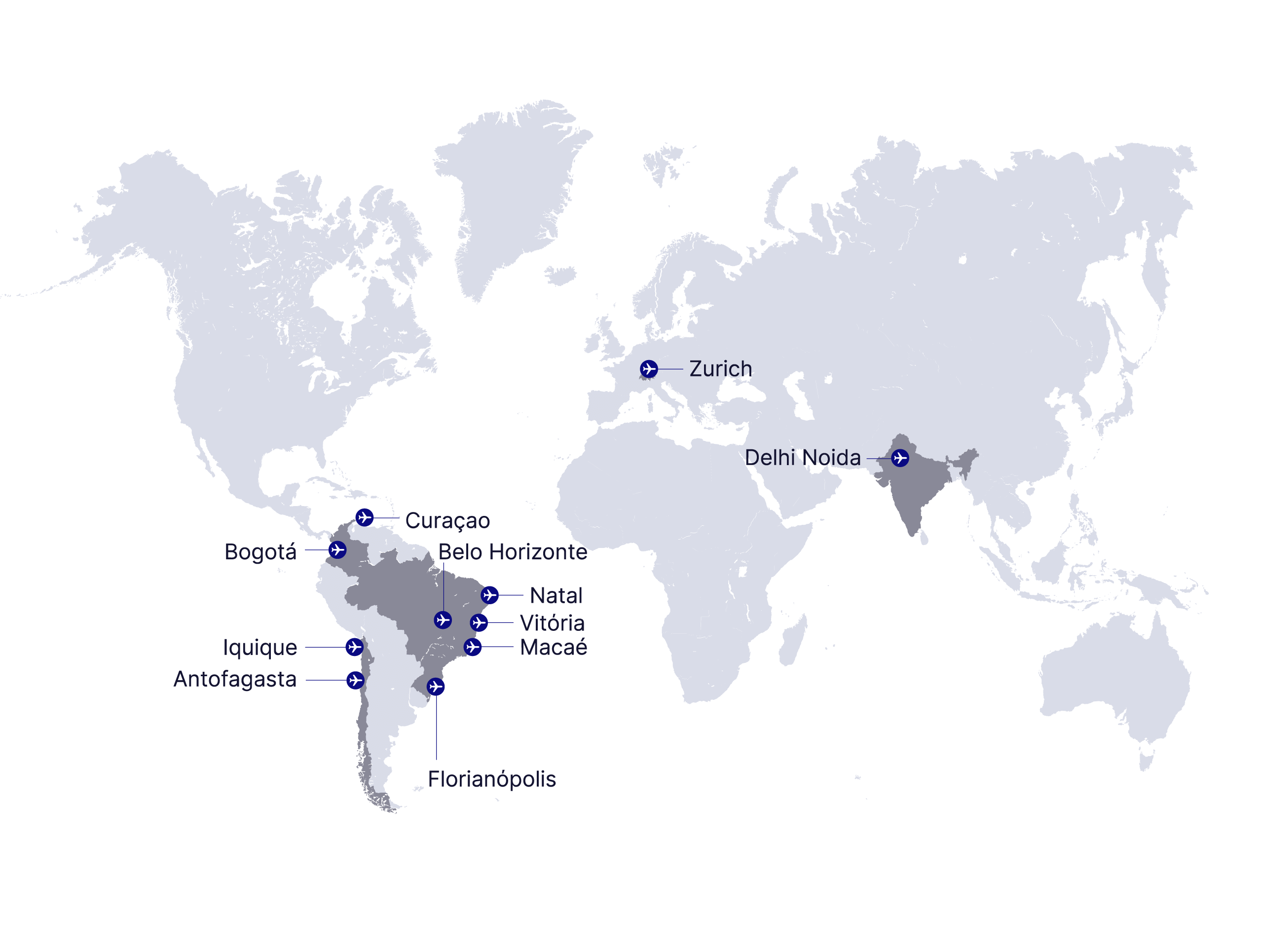 Internationale Flughafenkarte