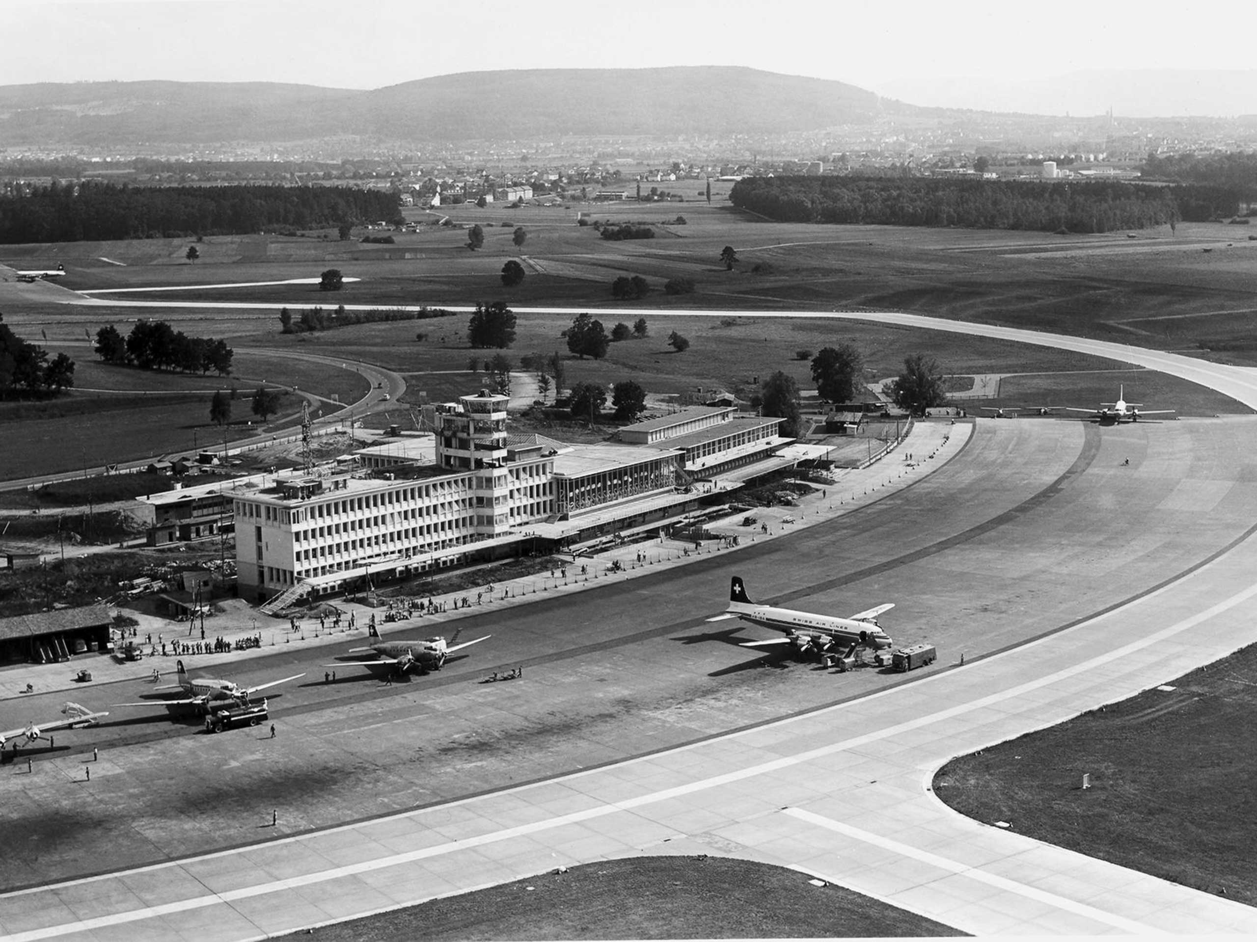 Airport old areal view