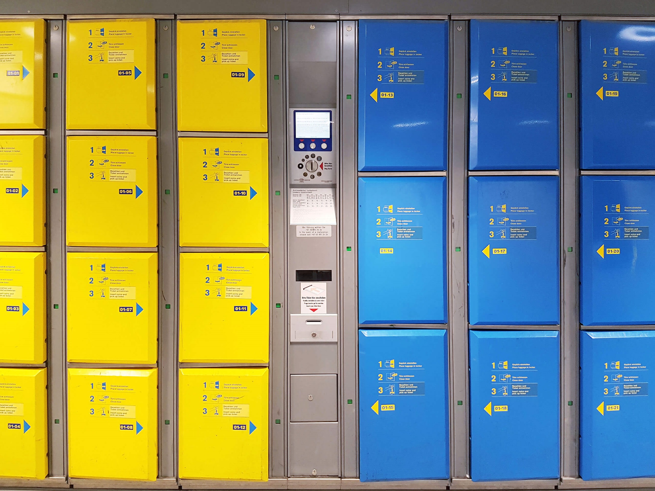 Lockers at the airport Flughafen Zuerich