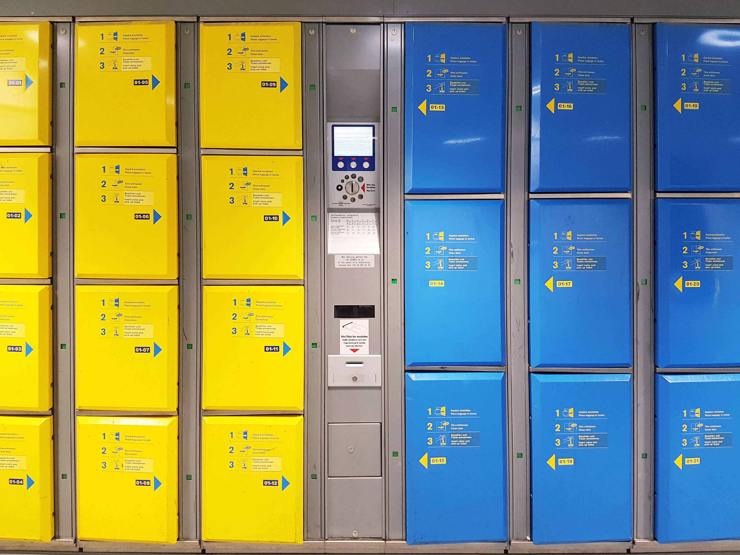 Lockers at the airport Flughafen Zuerich